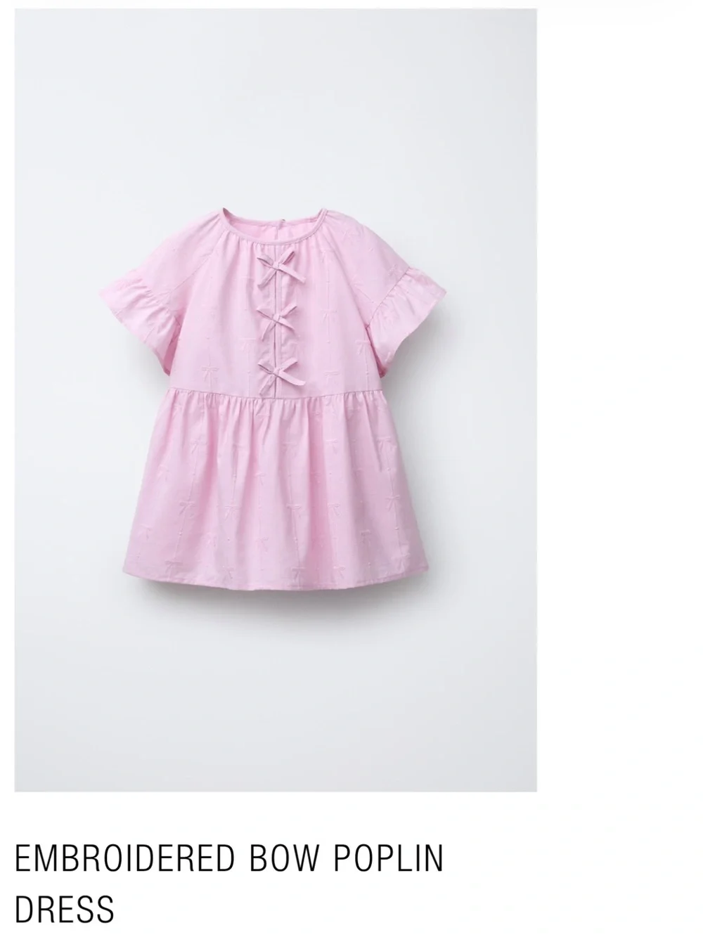 Zara Girl Poplin Dress - Light Pink